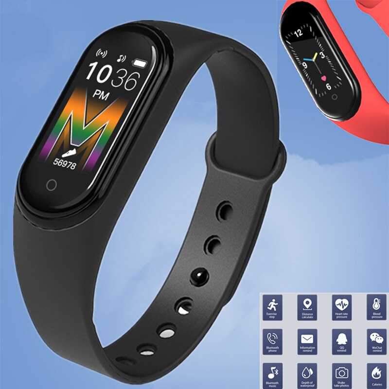 M5 m45 smartband sport fitness armbandsur fitness tracker smartband blodtryck pulsmätare vattentätt armband