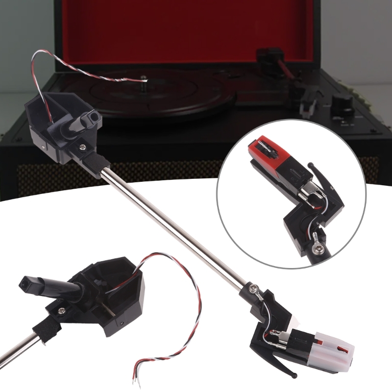 Durable Metal ABS Tonearm Bracket Pickup Solution for Damaged Record Player Part Replacement Phonograph Arm with