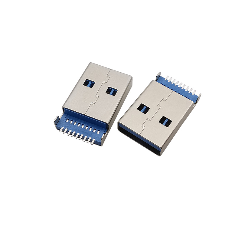 10 st/parti usb 3.0 typ a hane 9 -polig kontakt blå port gör-det-själv dataladdningskontakter usb lödkontakter