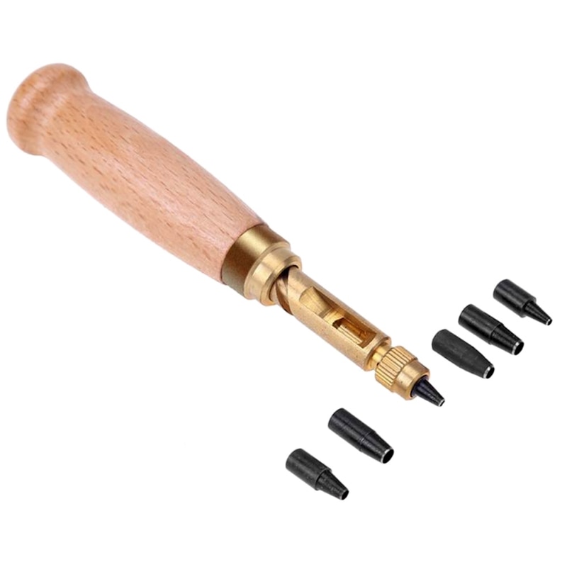 Handheld Belts Punch Replaceable Rotary Punching Punchers Leather Punch Tool Automatic Punching Hole Punch Screw Drill Tip