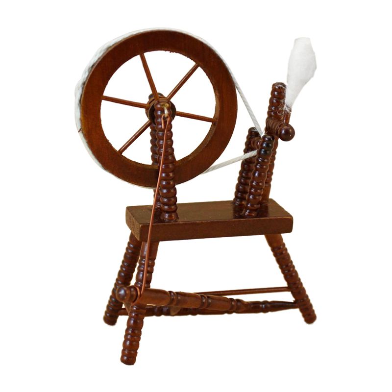 1:12 skala puppe haus miniatur Hand kokons holz Spinnen Rad braun