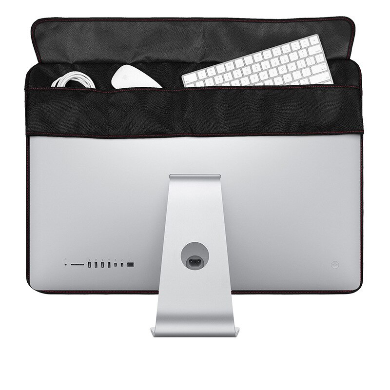 Soft Oxford Cloth Cover for Laptop 27/21.5inches Desktop Computer Dustproof Cover Monitor Computer Protection Case: with pocket / 27 inches