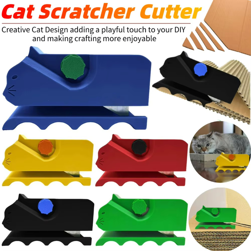 Herramientas de corte de mano, cortador de cartón para rascadores de gatos, cortador de cartón bonito y , cortador de tablero de tarjetas impreso 3D portátil