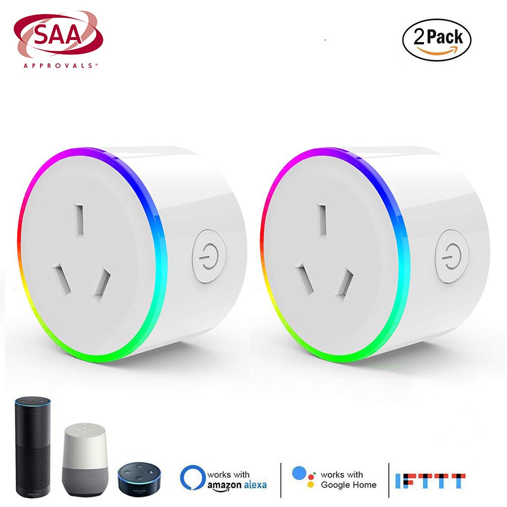AU Tuya Mini Wifi Smart Plug/Australia Wifi Smart Plug Socket Compatible With Alexa Google Assitant and IFTTT: 2 PCS
