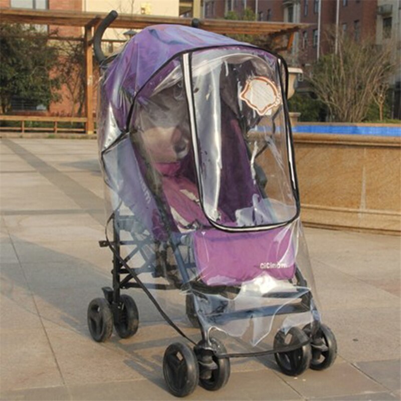 Accesorios para cochecito impermeable cubierta de lluvia transparente de protección contra el viento cremallera abierta para bebé Cochecitos para niños impermeable