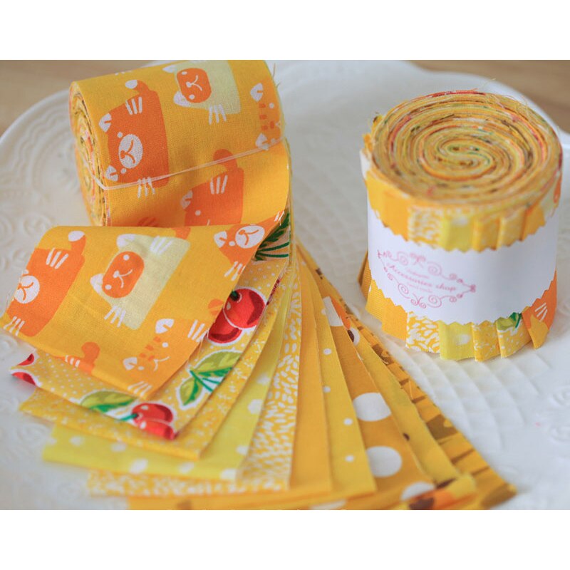 6,2x110cm tela de algodón de tela Jelly Roll tiras Jelly Roll tela de Jelly Roll Patchwork tela 10 uds/rollo