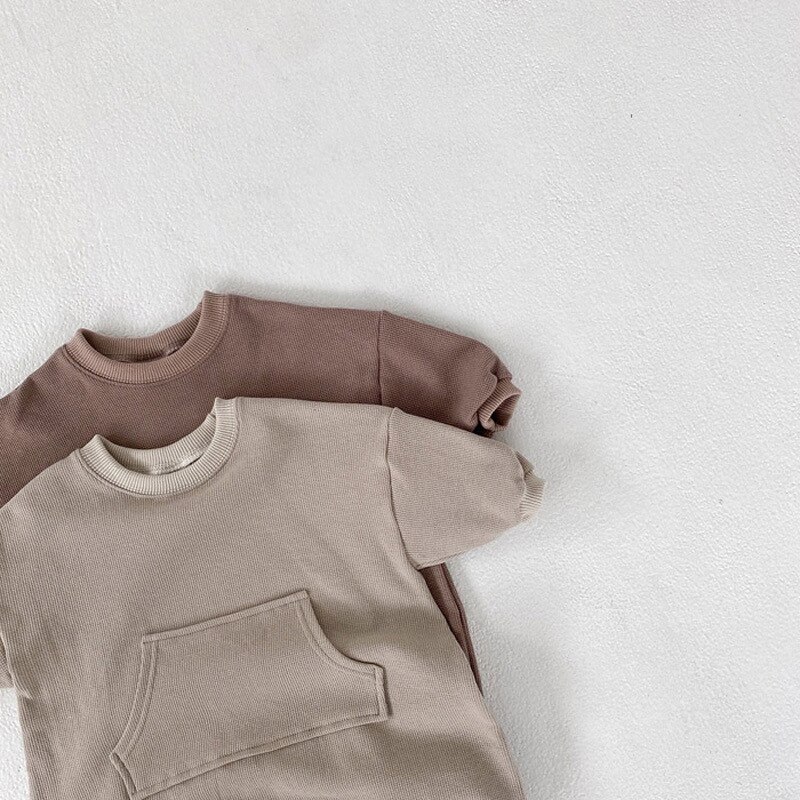 MILANCEL-combinaison pour bébés garçons, vêtements brefs à poche frontale, combinaison pour bébés filles, tendance