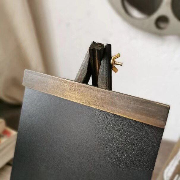 11.4 x 6.3 inch Foldable Tabletop Vintage Solid Pine Wood Framed Chalkboard Sign Restaurant Countertop Message Board Display