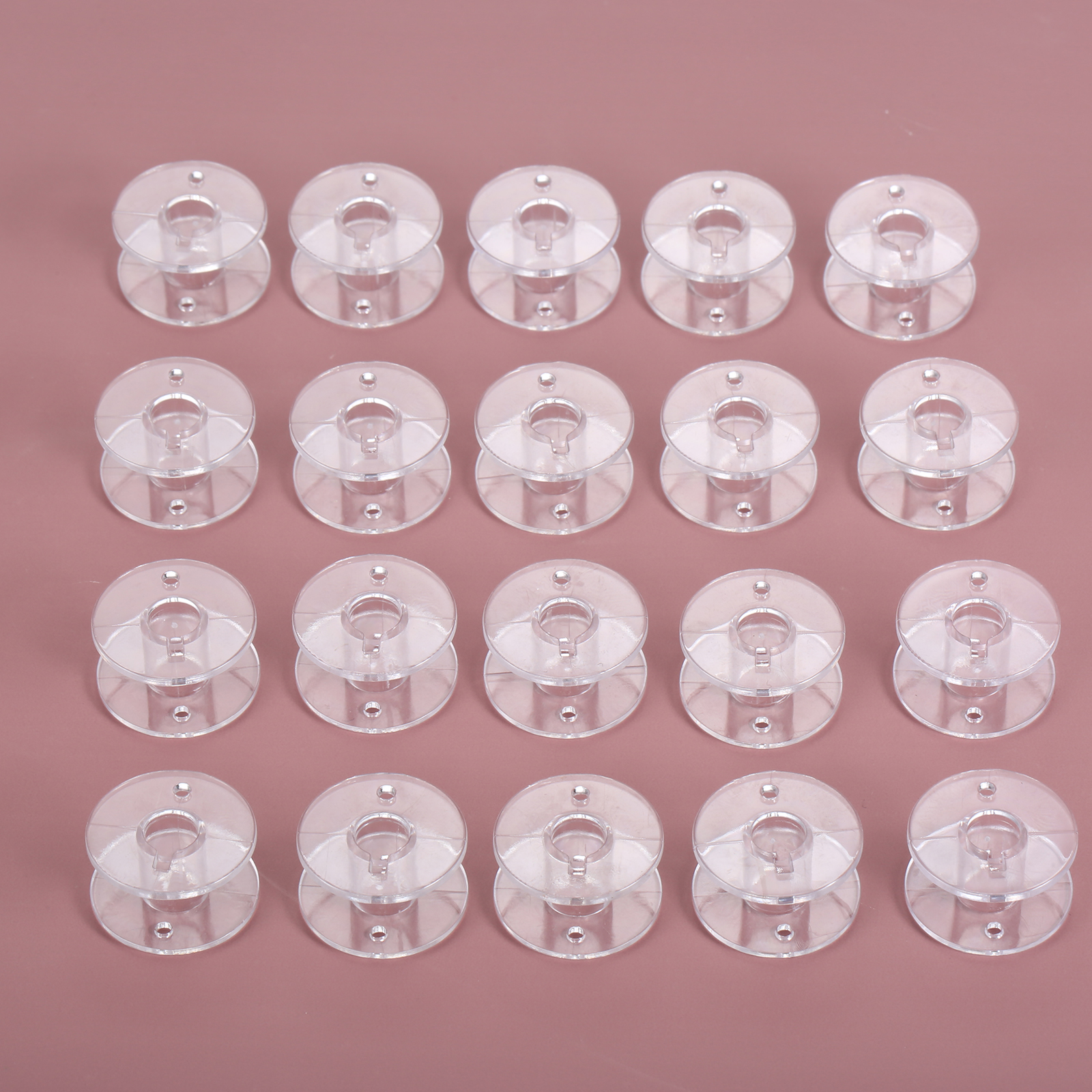 20pcs Transparent Home Sewing Machine Bobbins 2518P Clear Plastic Spool Universal Standard Size 1.1cm*2cm Craft Machine Parts