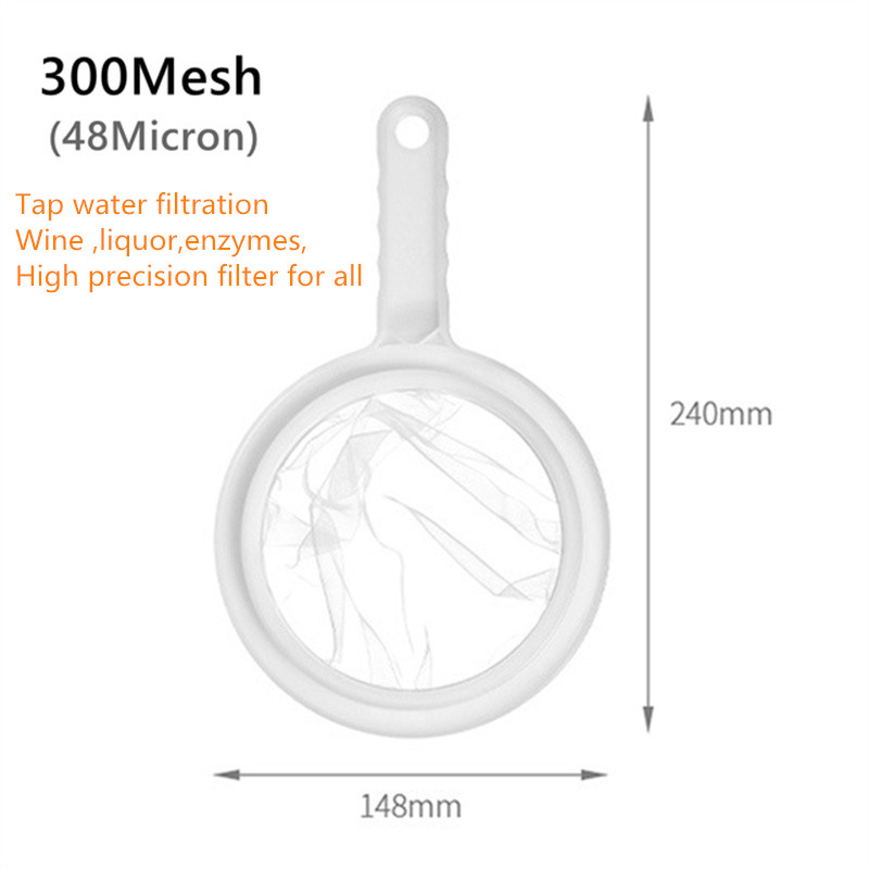 Colador de malla de nailon para cocina, alimentos y yogur, colador de malla de plástico con asa para filtrar jugo, leche, café de soja, miel