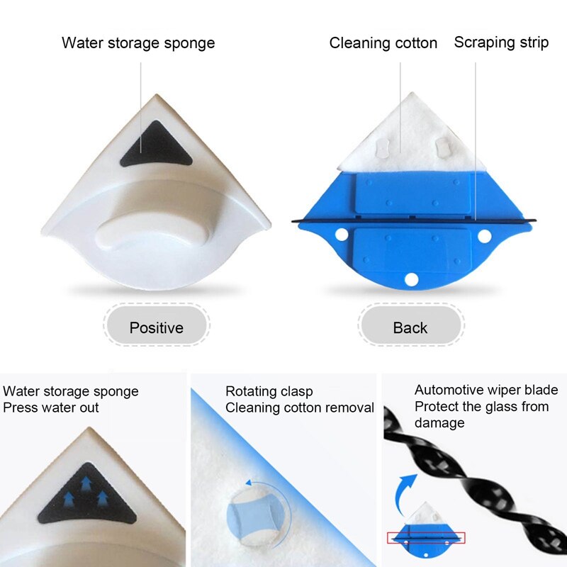 Double Sided Magnetic Window Glass Cleaner Magnets Brush Home Wiper Surface Cleaning Tools For 3-8mm/7-15mm/15-24mm Glass
