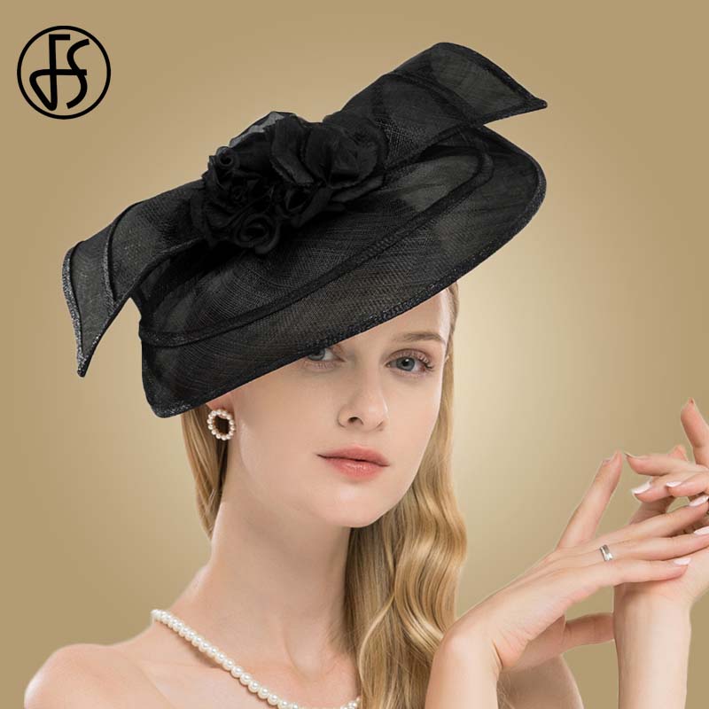 Fs sinamay fascinator bryllup hatte til kvinder cocktail pilleæske hat med blomst kirke kjole damer kentucky derby fedora