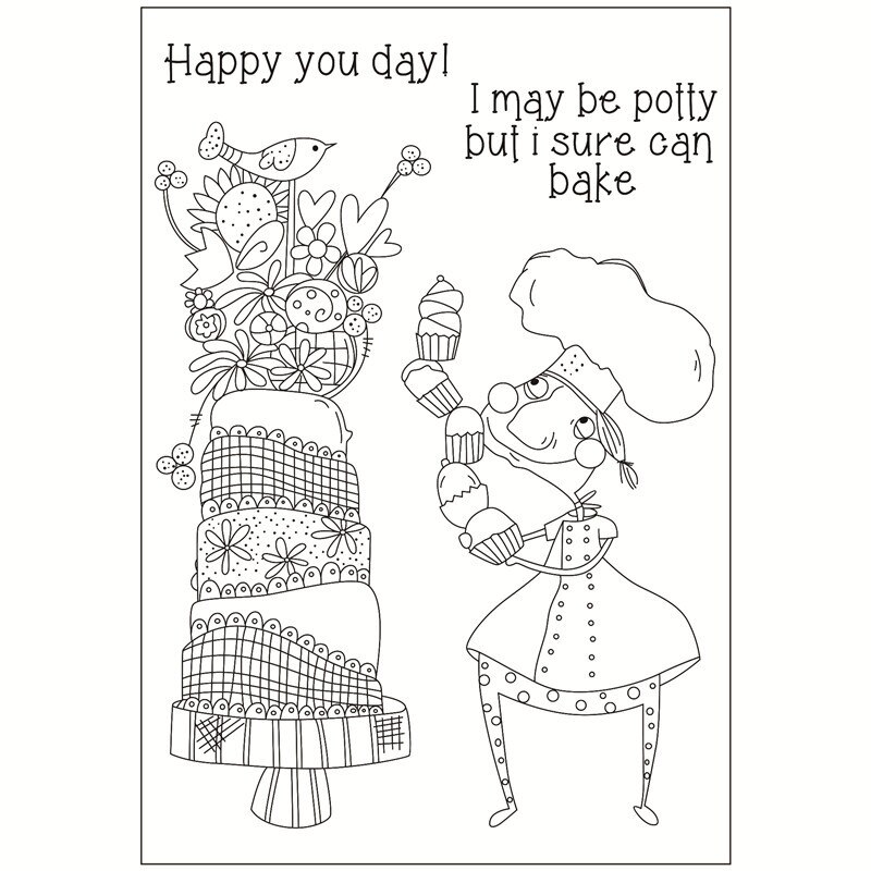 11x16weird Transparent Silicone Rubber Stamp Sheet Cling Scrapbooking DIY Cute Pattern Photo Album PaperCard Decor figure Stamp: Orange