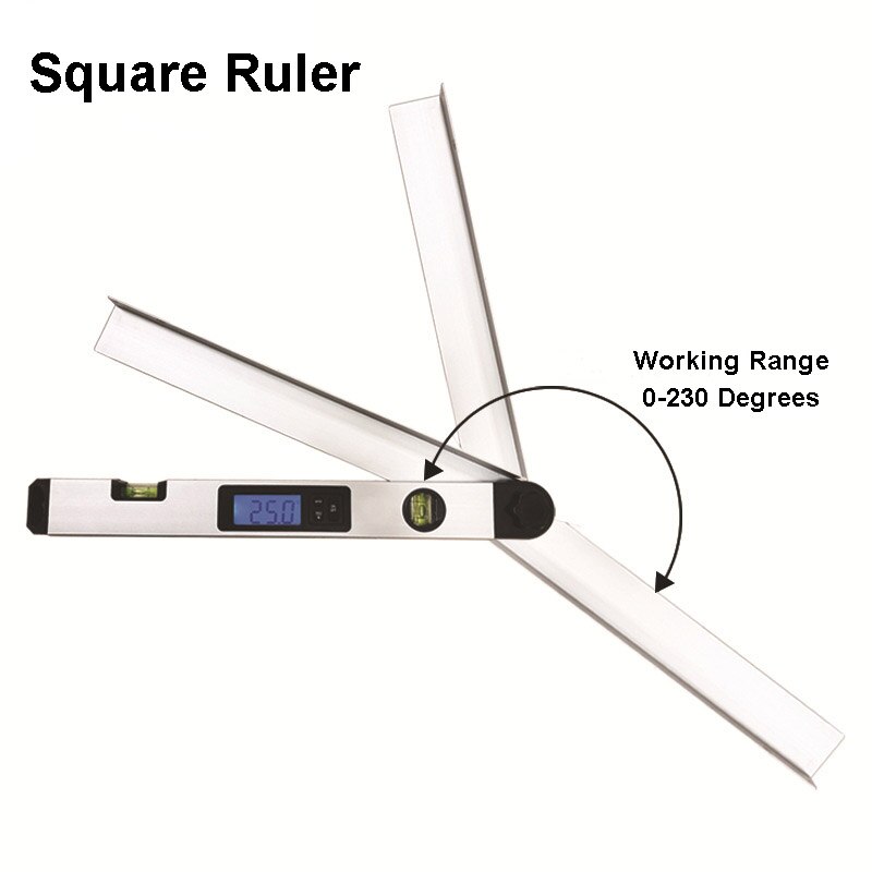 ZK30 Digital Angle Finder Gauge 0-230 Degree Protractor Ruler Miltre Angle Finder With LCD Display Spirit Level Back-Light