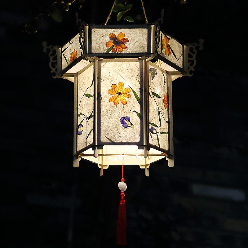 Lantern Festival Festive Lantern Flowers and Plants Paper Lamp DIY Handmade Material Package Ancient Style Festive Lantern Hanf