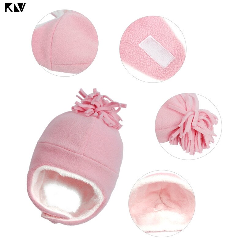 Baby vinter varm fleece hue og vante sæt småbørn baby børn pilot hat børn handsker til spædbørn baby motorhjelm tøj tilbehør