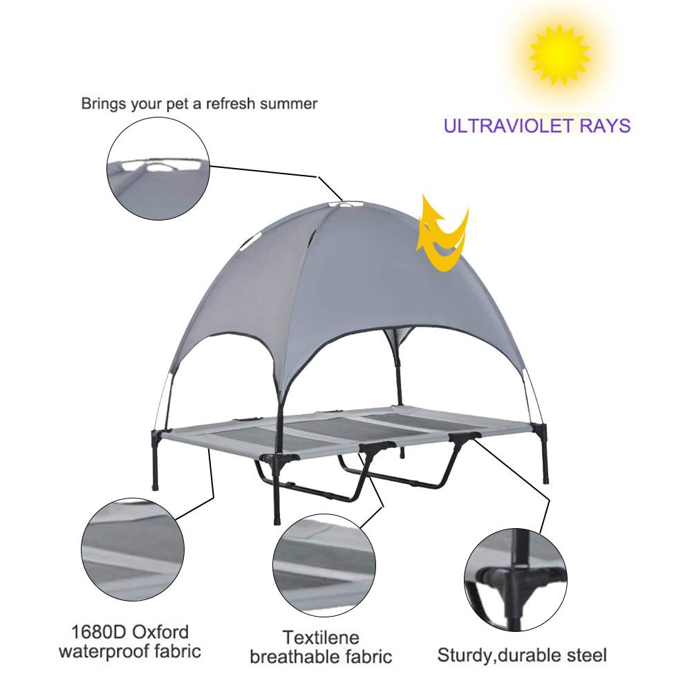 Huisdier Bed Met Canopy Portable Hond Kamp Tent Verhoogde Hond Bed Met Zon Luifel Double-Layer Kamp Tent Voor honden Katten Outdoor Camping