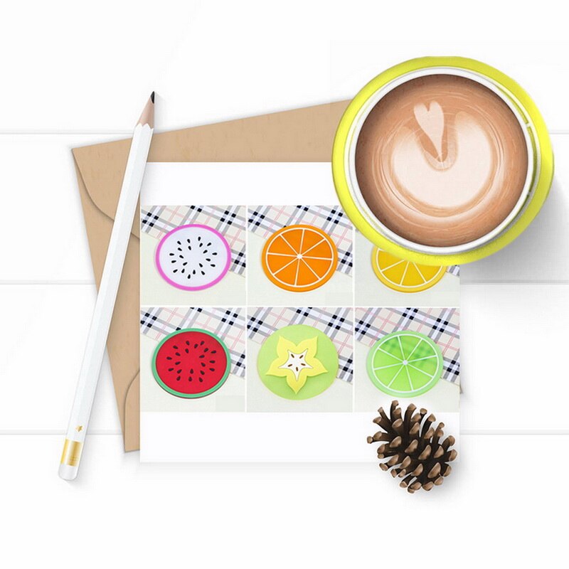 Dalbana färgglada fruktform silikon kopp pad slip isolering pad kopp mat pad drink hållare porslin placemat 6 stil