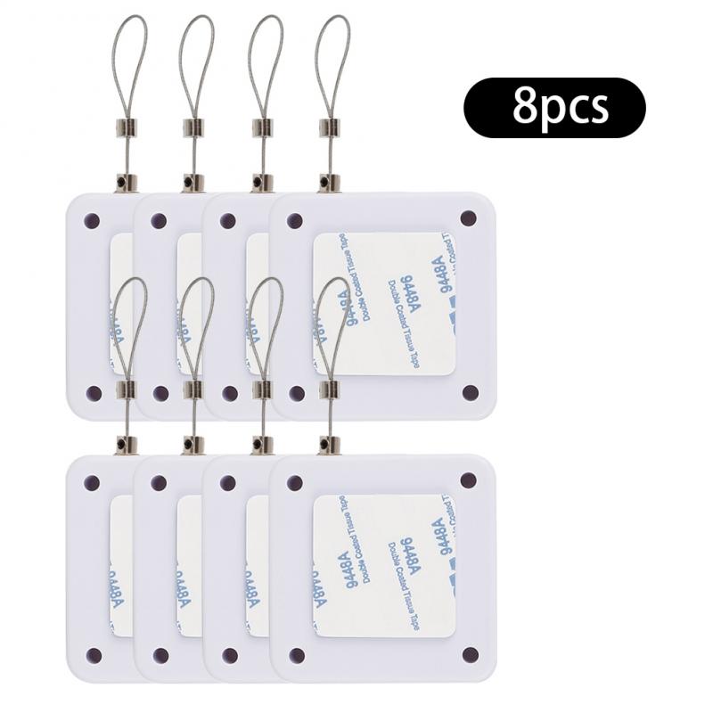 Automatische Deurdranger Punch-Gratis Schuifdeur Dichter Ondersteunen Een Enkele Haak Transparante Non-marking Haak Hardware Accessoires: 8 sets White