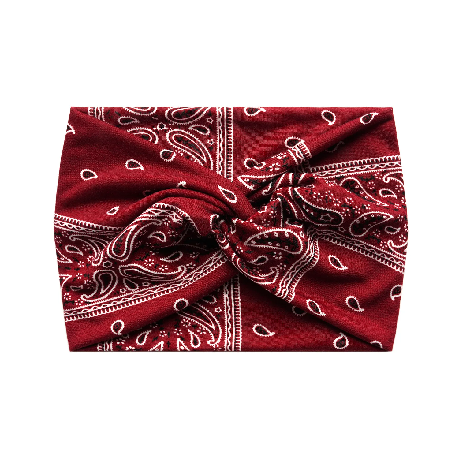 Boho-stil breda pannband för kvinnor extra stora turban träningspannband yoga hårband tvinnade tjocka håraccessoarer: Röd