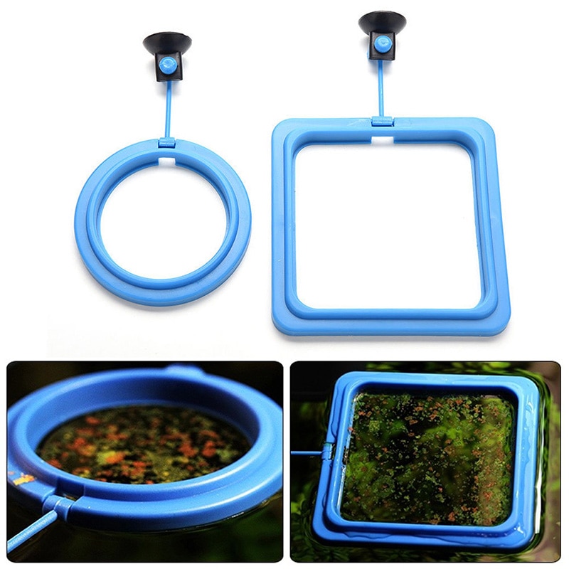 Alimentador de anillo cuadrado/circular para acuario, estación de alimentación flotante, comida, X6HD