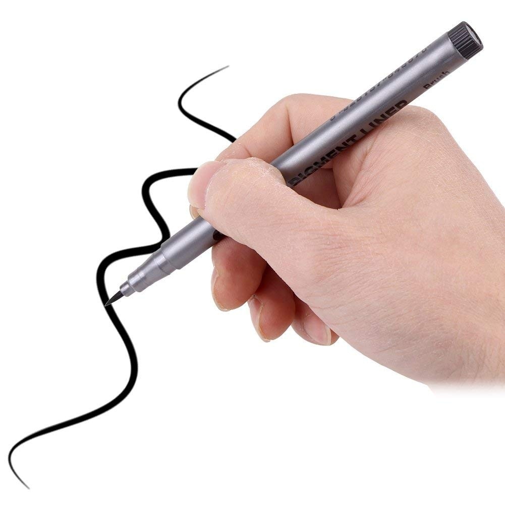 Penseelstiften, kunstmarkers, fineliners, penseelpunt, zwarte pennen voor kleurboeken voor volwassenen, bullet journal, aantekeningen maken, tekenen
