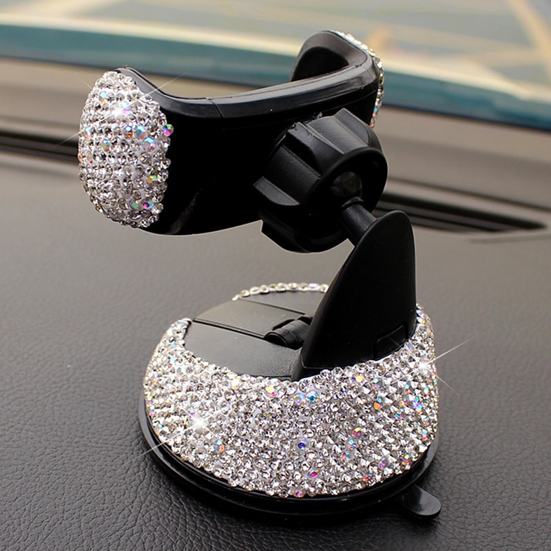Soporte de teléfono para salpicadero de coche, accesorio 3 en 1 de 360 grados, con ventanillas y ventilación de aire, con cristal tipo diamante DIY para BMW y Toyota