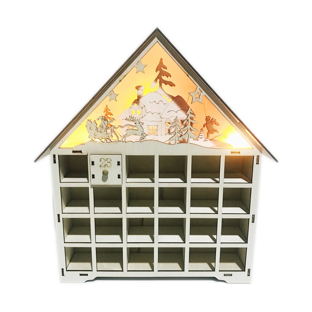 1 set Xmas Countdown Advent Calendar Chocolate Box Cabinets Reusable Drawers Christmas For Handmade Christmas Party Accessories: White