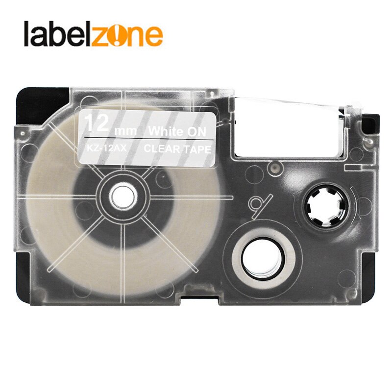 Multicolor 12mm XR-12WE XR-12X XR-12YW Laminiert Label bänder kompatibel für KL60 KL100 KL120 KL750 KL780 KL820 KL7000 KL-7200: White on clear