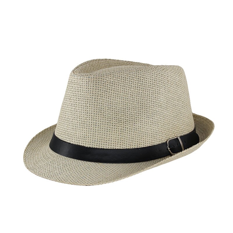 Miaoxi voksne mænd solhat sommer unisex solid afslappet hat sommer stråhætte ferie kvinder hatte motorhjelm sn -007: Beige