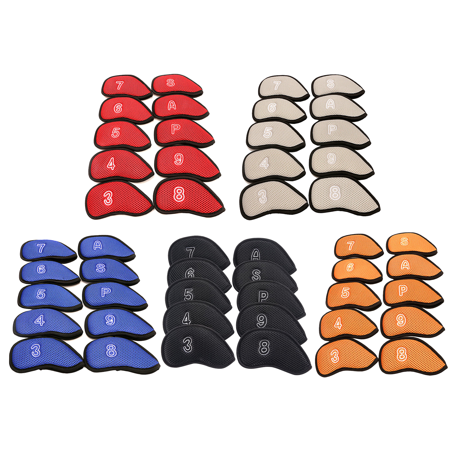 10 stuks/verpakking mesh golfijzerhoezen set golfijzerkophoezen set 3 ,4, 5,6 ,7,8 ,9,  s,a,p
