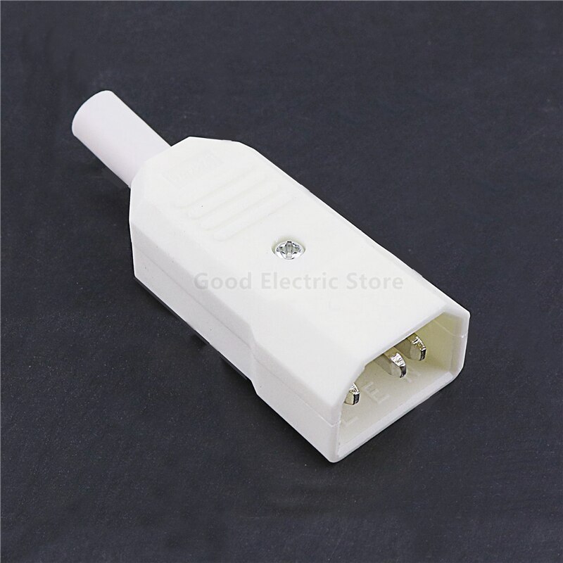 THGS 250V 10A Power Connector IEC 320 C14 Plug to C13 Socket: Male head White