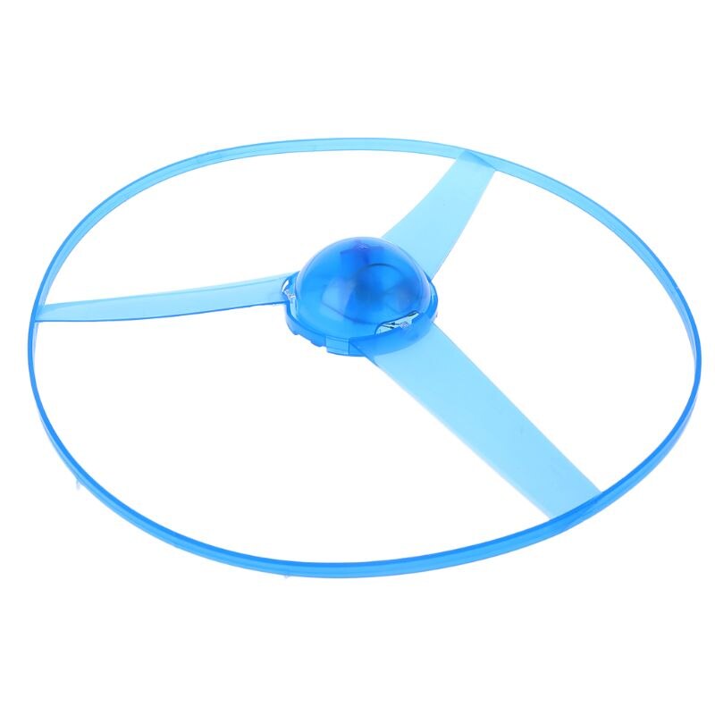 Led-blinkende, fliegende untertasse mit propeller aus kunststoff, spielzeugscheibe, hubschrauber mit zugseil