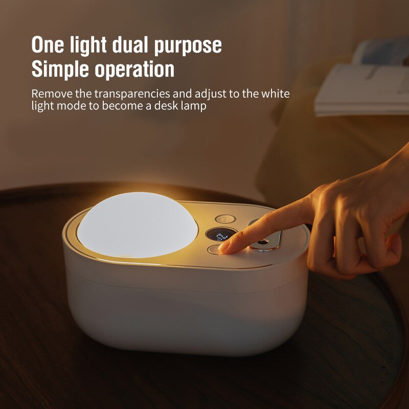 PTMJ-humidificador de aire de 1L, difusor de Aroma recargable con dos pulverizadores, proyección de luz nocturna, difusores de aceites esenciales, fabricante de vapor