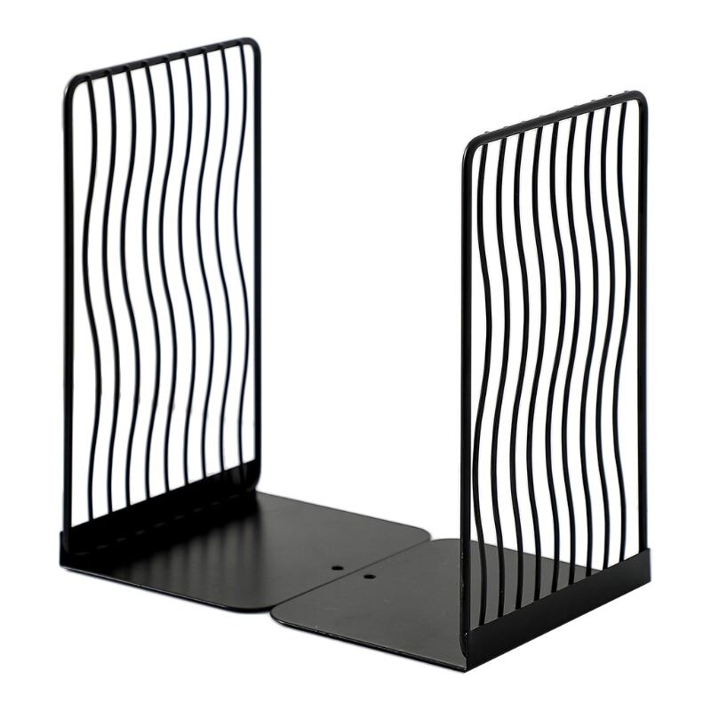 1 par nordiske jern bogstøtter bogstativ støtte desktop kontormagasin arrangør 24bb