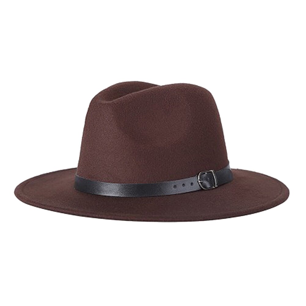 Sombrero Fedora de fieltro, ala ancha, flexible, sombrero para sol Panamá, vaquero, para playa, iglesia, Unisex, ZJ55: Coffee