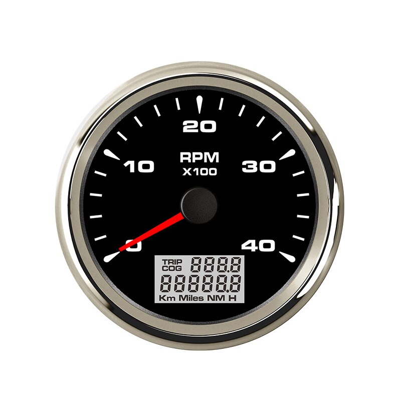 85mm Boat Tachometer Sensor with LCD Hourmeter 6000 RPM for Diesel Gasoline Engine Marine Car Tacho Meter 7 Color Backlight: 4K-BS