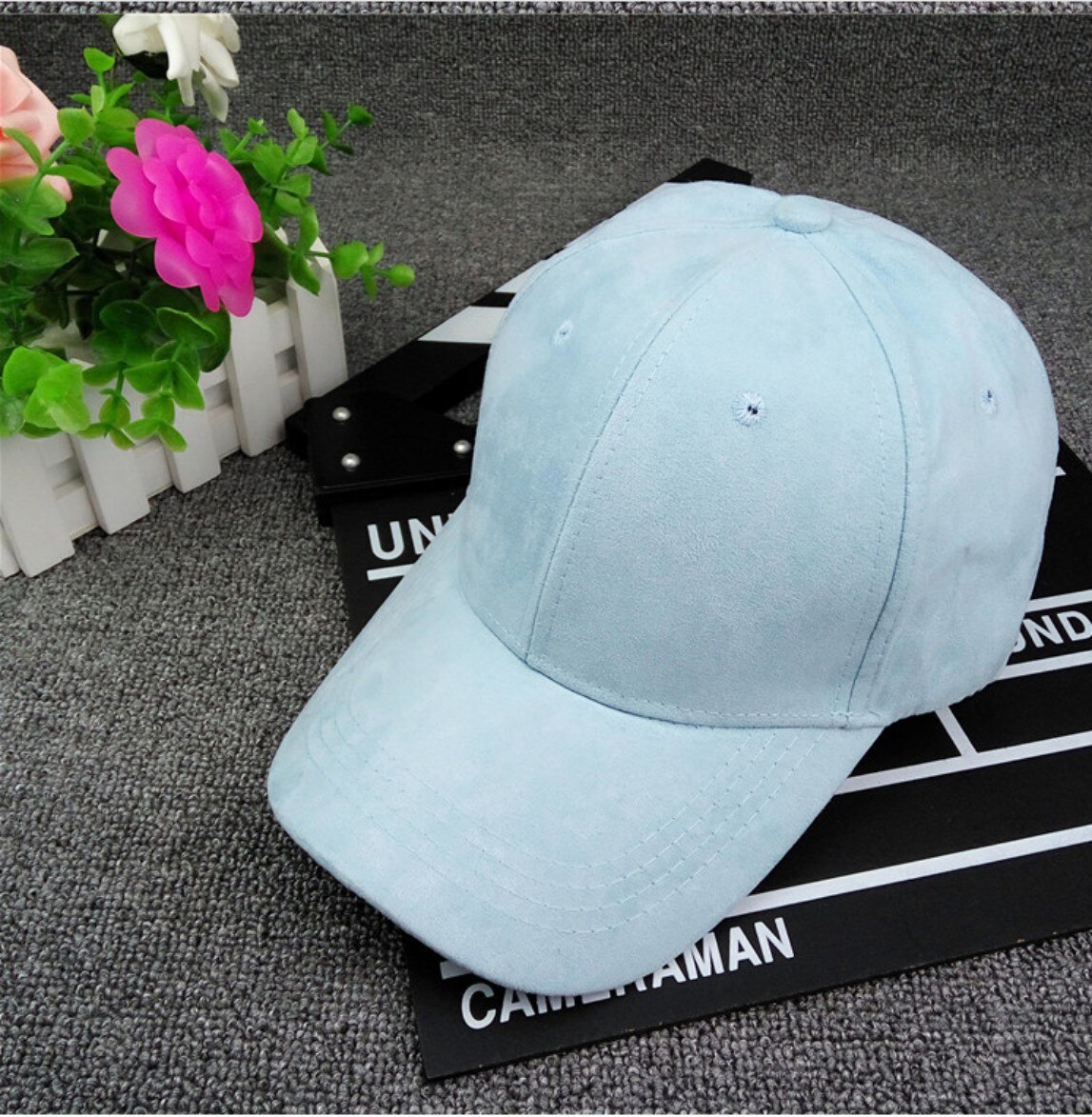 Women Men Unisex Chamois Baseball Cap Plain Blank Adjustable Hat Solid Distressed One Size Stylish Baseball Caps: Sky Blue