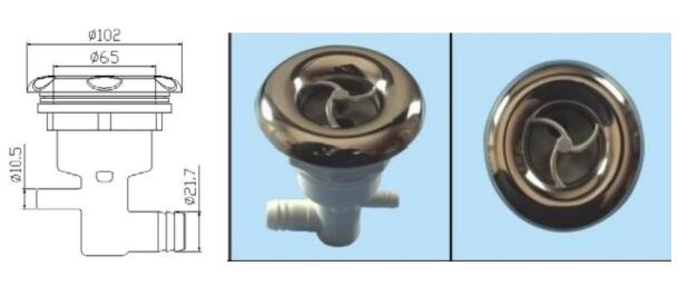 Spa & pool 4 "inch spa jets PLASTIC/SS with single hole