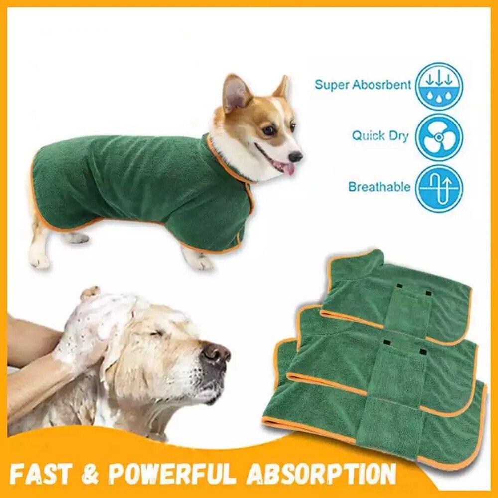 Haustier Hund Bademantel Schlecht Handtuch Klett Einstellbare 365 Mikrofaser Super Saugfähigen Schnell Trocknende Weichen Labrador Mantel für Welpen Hunde XS-XL
