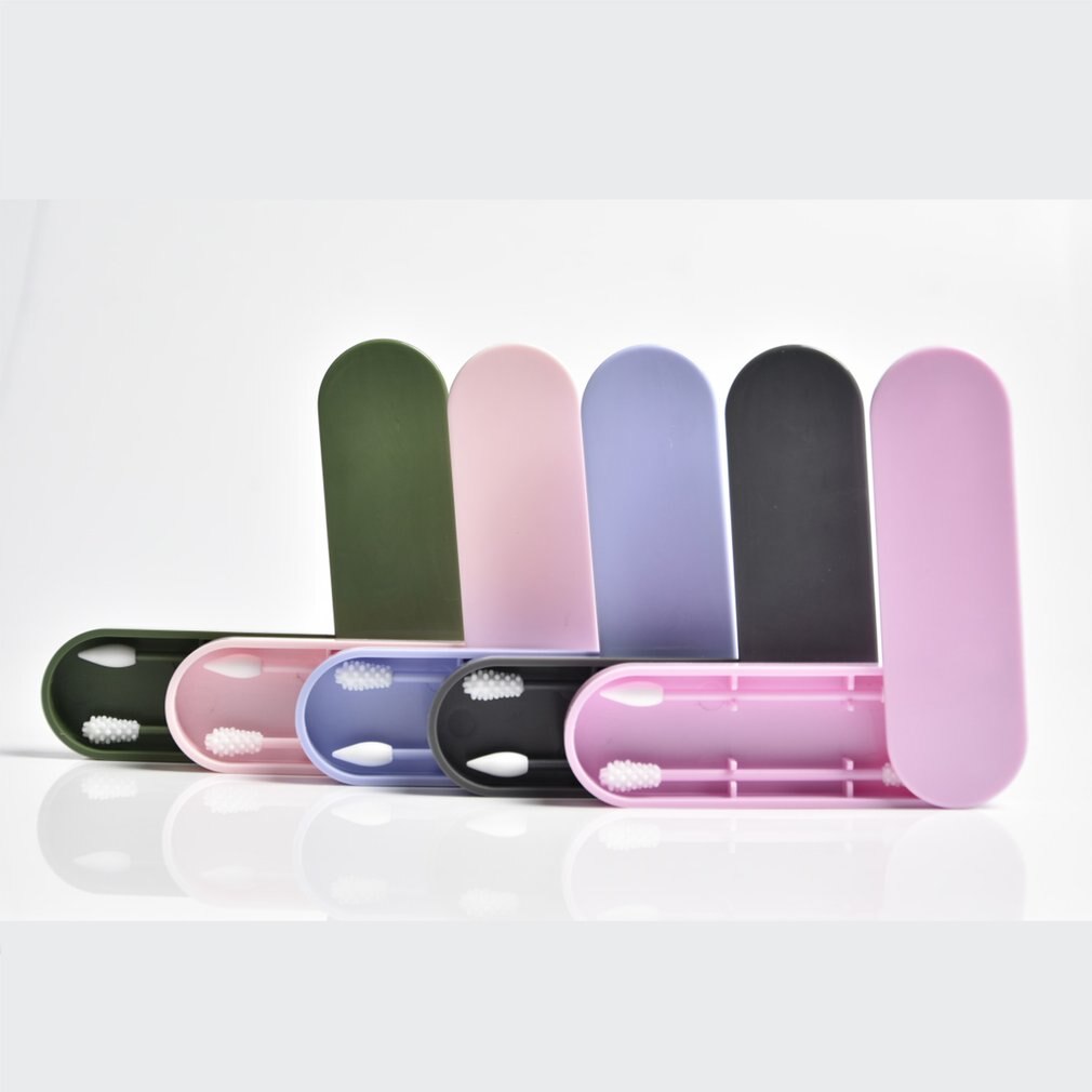 2 stk genanvendelige vatpinde øre rengøring kosmetiske silikone knopper vatpinde pinde til rengøring af makeup og touch-ups