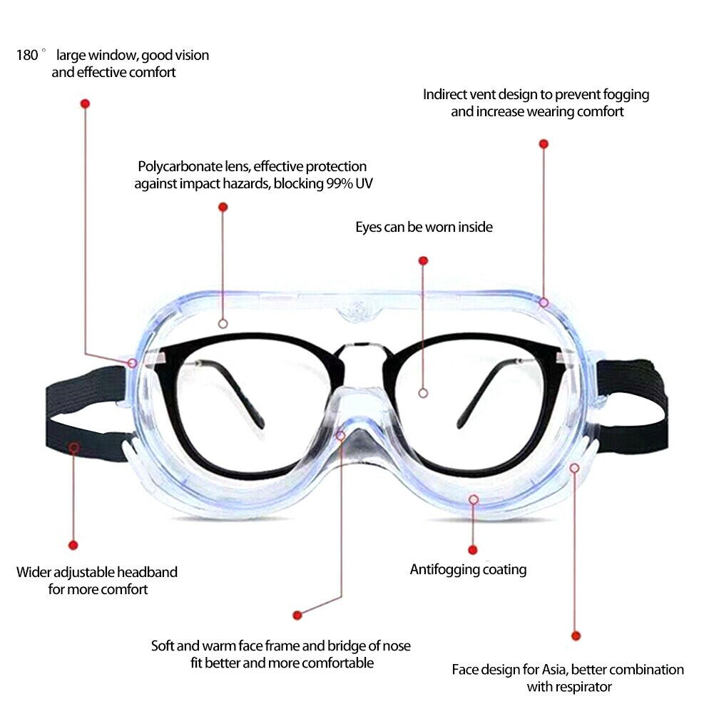 Gafas de seguridad transparentes antipolvo antiniebla a prueba de salpicaduras gafas de trabajo protección ocular