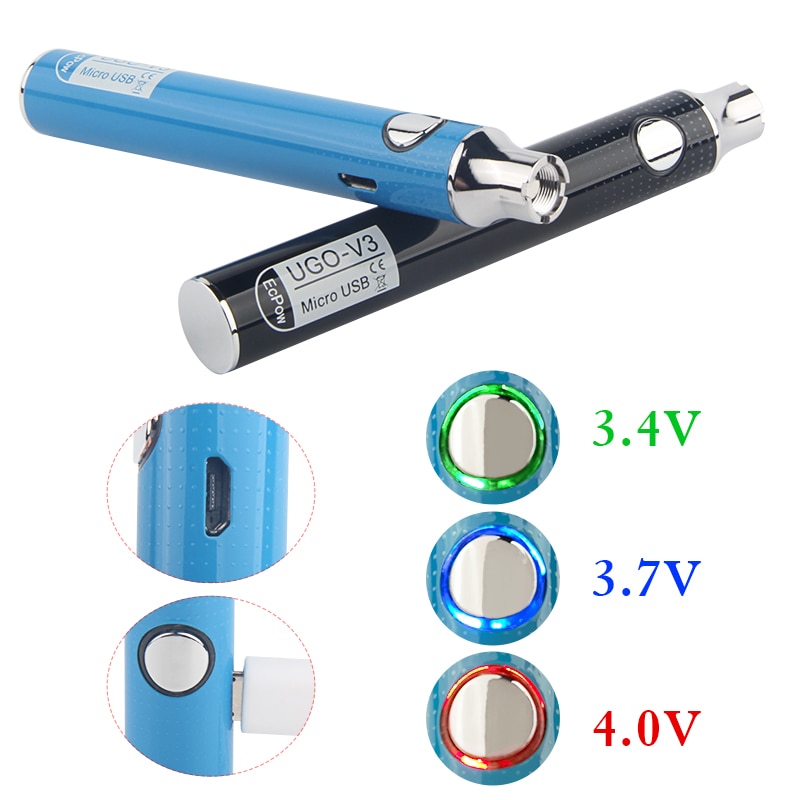 5Pcs Original UGO V3 510 Thread Battery With Micro USB Charger Preheat Variable Voltage Popular Pen For Thick Oil CBD Cartridge