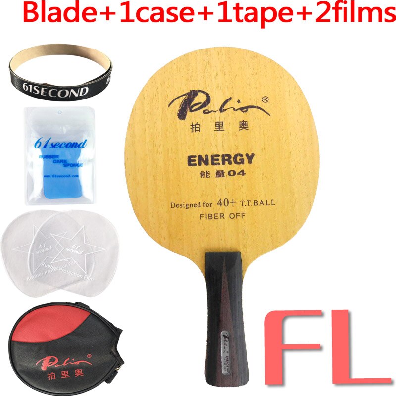 Palio ENERGY04 ENERGY 04 ENERGY 04 ENERGY-04 hoja de tenis de mesa de madera + 2 fibras, para raqueta de ping pong: FL with YM case