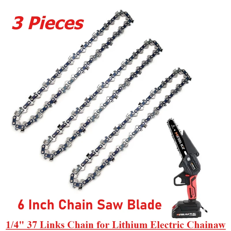 Tuin Gereedschap Onderdelen Accessoires 3 stks 6 Inch Kettingzaagblad 1/4 "37 Links Ketting voor Lithium Elektrische Kettingzaag