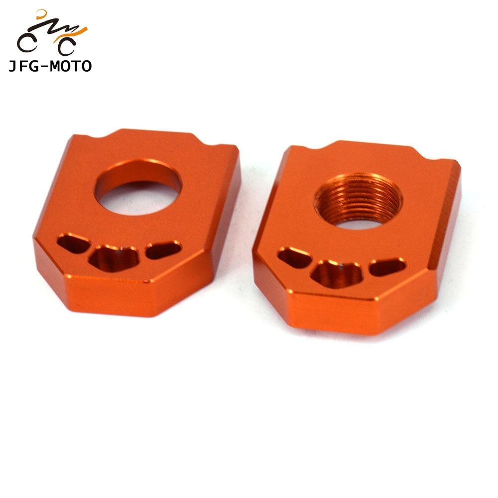 Moottoripyörä alumiini cnc takaketjun säätöakselin lohkot ktm sx sxf xc xcf exc excf xcw xcfw 125 200 250 300 350 400 450 530