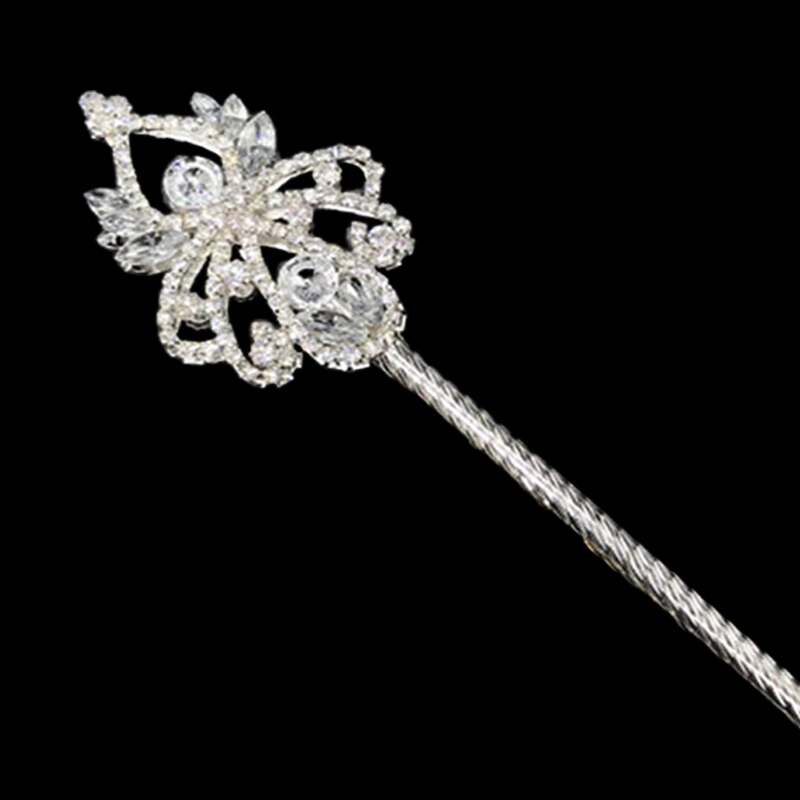Bling krystal scepter tryllestav guld / sølv farve tiaras og kroner scepter konge dronning bryllupsfest fest kostumer håndholdte rekvisitter: Stil 7