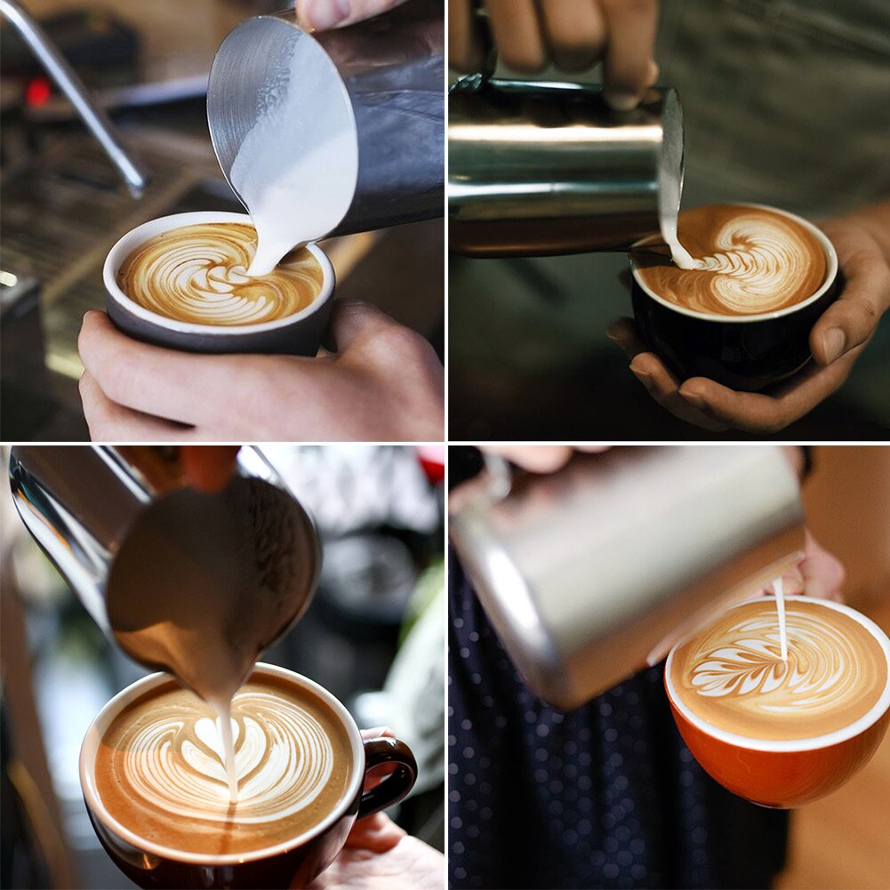 600ml melkeskummende kanne i rustfritt stål espresso kaffemugge håndverkskaffe latte melkeskummende kanne mugge kaffeverktøy