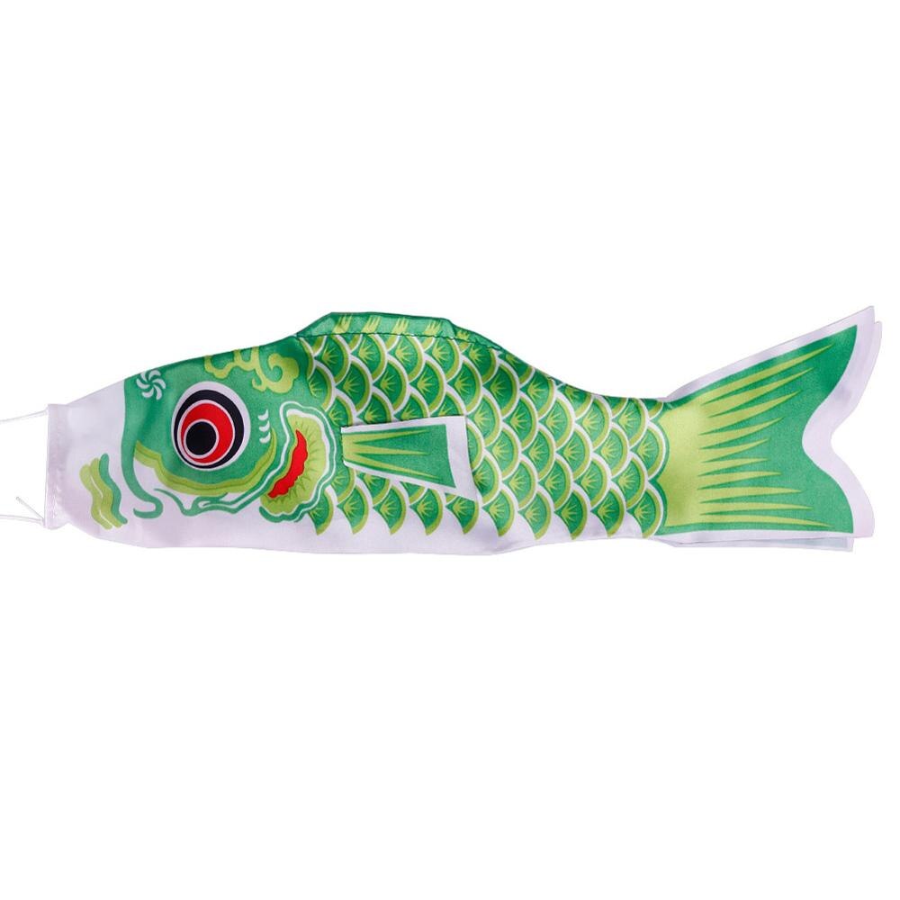 Japanischen Stil 40/70/100 CM Koinobori Karpfen Wind Fahnen Koinobori Bunte Karpfen Flagge Hängen Zauberstab Wohnkultur: Grün / 40 cm