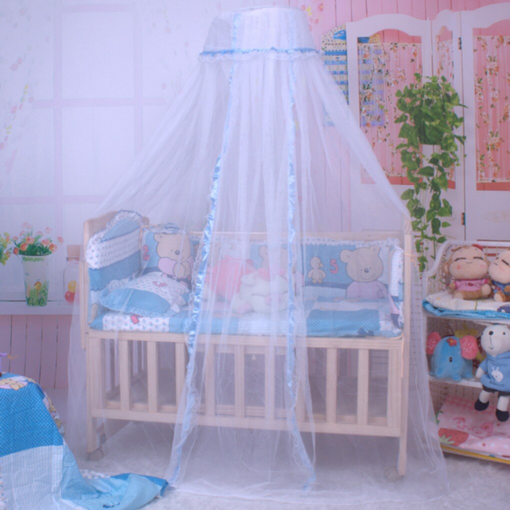 Ronde Mesh Dome Bed Canopy Netting Prinses Klamboe Met Kant Trim Voor Baby 1.7 M * 4.2 M